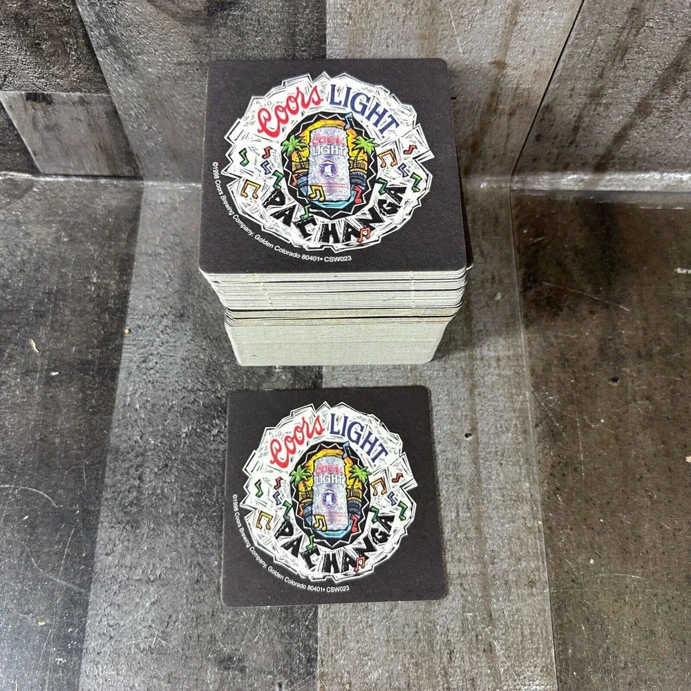 Coors‎ Light Pachanga Beer Coaster Square 1998 VTG Lot of 60 - Unused Mancave